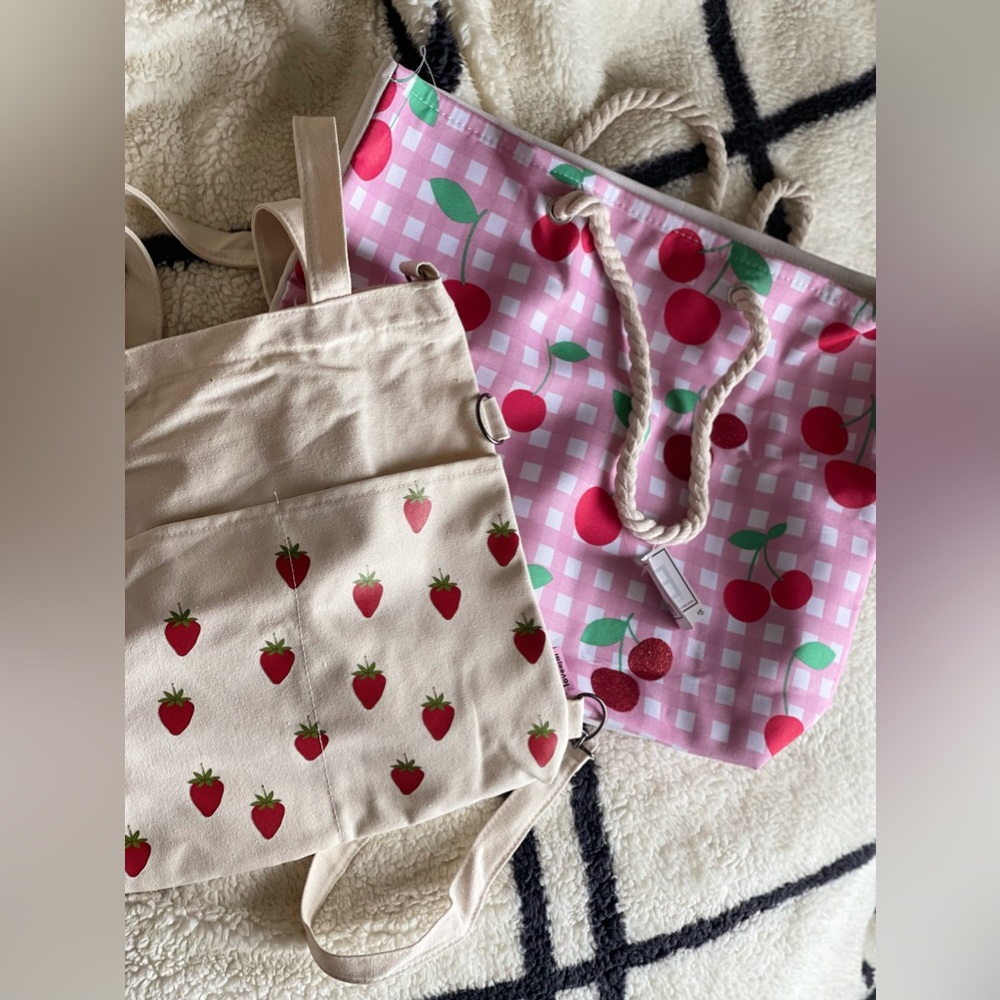 Cherry and Strawberry tote bundle